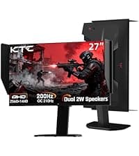 KTC 27'' 280Hz 240Hz Gaming Monitor 1ms GTG 350nits Fast VA 1080P Tilt 126% sRGB Adaptive Sync 4000:1 Contrast Ratio HDR DisplayPort 1.4/HDMI 2.0 VESA