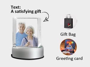 Personalized 3D Crystal Photo, Picture Cube Idea Gift With Your Own Photo, Customized Christmas, Birthday, Wedding Memorial, Mother's Day, Couples Gift for Women, Wife, Husband, Men - Small Portrait