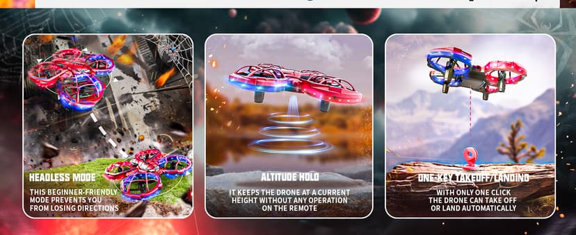 BEZGAR Mini Drone Easy to fly Beginner, LED Remote Control Drones, RC Quadcopter with Auto Hovering, 3 Speed Mode, 360° Flips Stunt, Headless Mode, Obstacle Avoidance, Birthday Gifts for Kids 8-12