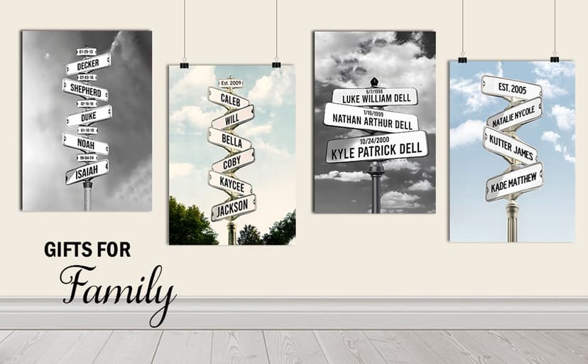 Personalized Vintage Street Sign For Couples Canvas, Best Gift For Сouple, Christmas Gifts for Her Him, Valentines Day Gift for Girlfriend Boyfriend, Wedding Anniversary Street Art Canvas Or Poster