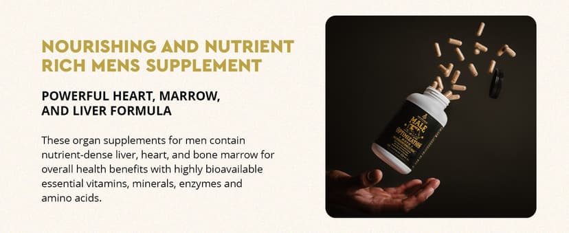 Ancestral Supplements Ancestral Supplements Mofo, Supplements for Men, Support for Energy Levels and Overall Men's Health and Wellness, Non-GMO Grass Fed Beef Organ Supplement with Liver, No Fillers, 180 Capsules