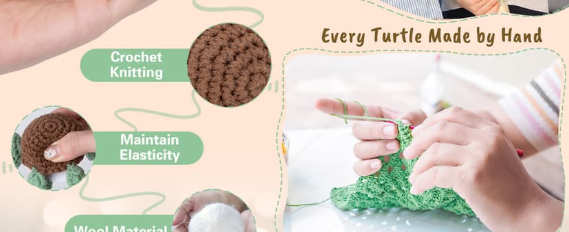Mini Funny Turtle Grandma Gifts, Birthday Gifts for Grandma from Granddaughter Grandson Grandkids, Nana Gigi Love Small Cute Stuff Things, Handmade Emotional Positive Crochet Turtle