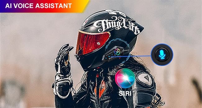 Motorcycle Helmet Bluetooth Headset 2 Way Intercom 550 Yards,HIFI Sound,Noise Cancellation,Music Share,1000mAh,Helmet Speakers Headphones FM,Easy to Connect/Use with Gloves,Waterproof,Voice Assistant