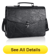 ESTARER Men's Leather Briefcase 15.6 Inch Laptop Computer Bag for Office/Business/Travel, Large Satchel Professional Pu Leather Messenger Shoulder Bag, Black