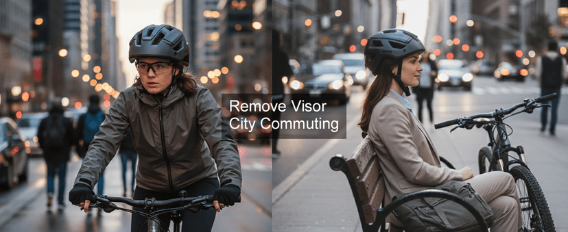 Favoto Adult Mountain Bike Helmet for Men & Women, Magnetic Buckle MTB Helmet with Removable Visor, Lightweight for Commuting & Off-Road Cycling