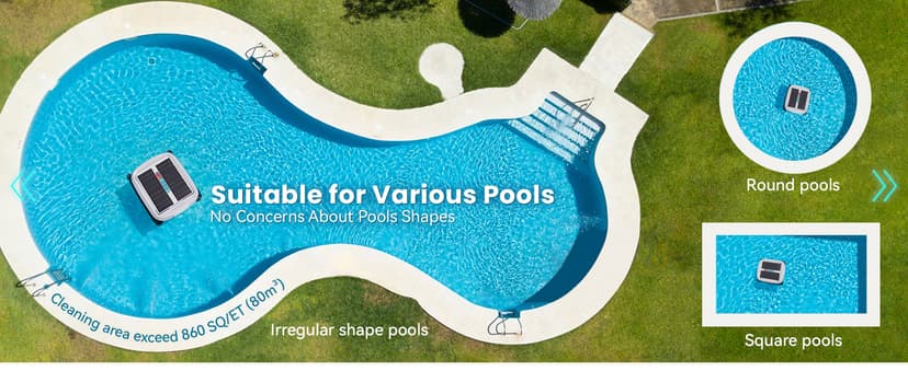 Solar Pool Skimmer Robot, Automatic Pool Surface Skimmer Cleaner, Dual Mode Solar Powered Pool Skimmer with Obstacle Avoidance, Day & Night Cleaning for All Swimming Pools-White