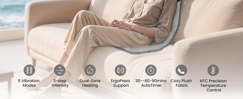 COMFIER Back Massager with Heat,Massage Chair Pad,Massage Seat Cushion with Adjustable Lumbar Support,Back Massage for Pain Relief,Chair Massager for Recliner,Father‘s Day Gift for Dad