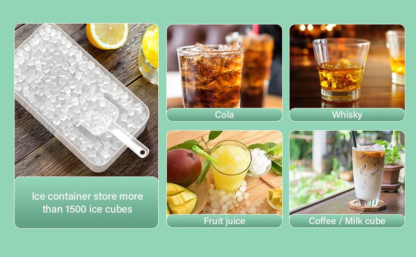 Mini Ice Cube Tray for Freezer: FDDBI Small Ice Trays for Freezer with Bin - 117×4PCS Easy Release Nugget Ice Tray - Crushed Ice Tray with Container
