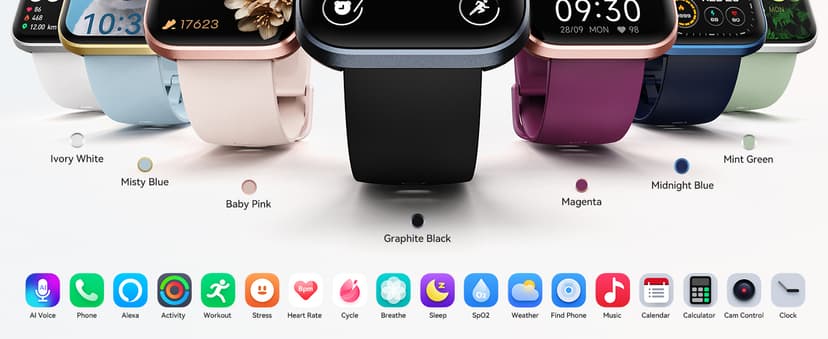 Smart Watches for Women, 1.85" Aleax Bulit-in Smart Watch for Android Phones & iPhones with Calls/Messages/Reminders, 120 Sport Modes Fitness Tracker Watch for Women with Heart Rate/Sleep/SpO2 Monitor