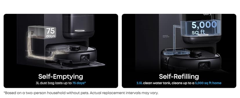 eufy Robot Vacuum E28, Portable Carpet for Deep Cleaning, HydroJet System with Roller Mop, All-in-One Robot Vacuum and Mop Combo, 20,000 Pa Suction, Zero-Tangling, Corner-to-Edge Cleaning (Upgraded)