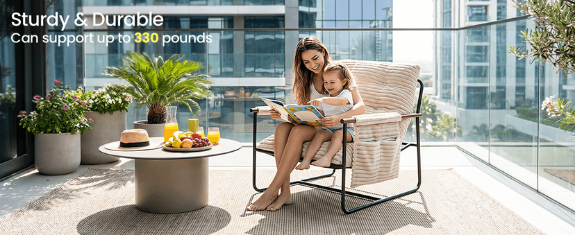 Comfy Accent Chair Cozy Reclining Sleeper Oversized Recliner Arm Chairs for Living Room Modern Lounge Armchair with Wood Armrests Sturdy Upholstered Single Sofa for Bedroom Home Office