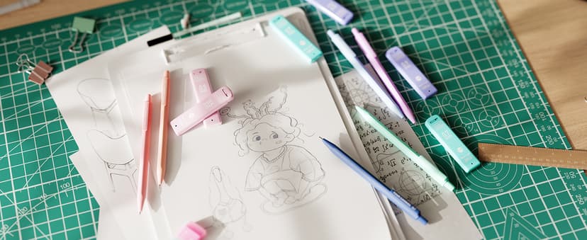 Four Candies Cute Mechanical Pencil Set, 6PCS Pastel Mechanical Pencils 0.5 mm & 0.7mm & 0.9mm with 360PCS Leads, 3PCS Erasers and 9PCS Eraser Refills, Aesthetic Pencils for Girls Writing, Art Drawing