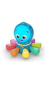 Baby Einstein Outstanding Opus The Octopus Sensory Rattle & Teether Multi-Use Toy, BPA Free & Chillable, 3 Months & up, Multicolored