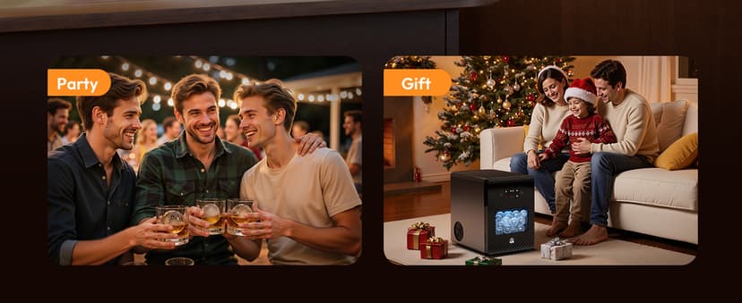 2" Ice Ball Maker - 4 Ice Spheres in 35min, 144pcs/Day, Sphere Ice Maker with Automatic Water Fill, LED Quiet Panel, Self-Cleaning Clear Ice Maker for Cocktails Whiskey Bourborn, Bar, Home