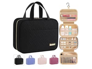 Big Compartment, Waterproof Travel Accessories, Makeup Organizer Cosmetic Bag for Cruise, Gift, Road Trip, Vacation, Medium HOTOR Hanging Travel Toiletry Bag Women Men Essentials Black B0CMLFBTHK