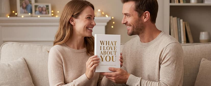 What I Love About You Leather Book – 30 Reasons Why I Love You, Fill-In-The-Blank Journal for Him & Her, Romantic Couples Keepsake (Brown)