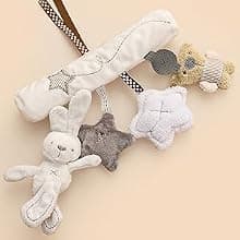 Golray 9pcs Newborn Baby Gift Baskets for Boys Girls Baby Shower, 2 Rattle/Seat Hang Toy/Blanket/Bodysuit/Bib/ 3D Socks/Wood Milestone/Carry Box, Neutral New Born Essential Stuff Unisex Baby Gifts Boy B0DL9ZDMC1