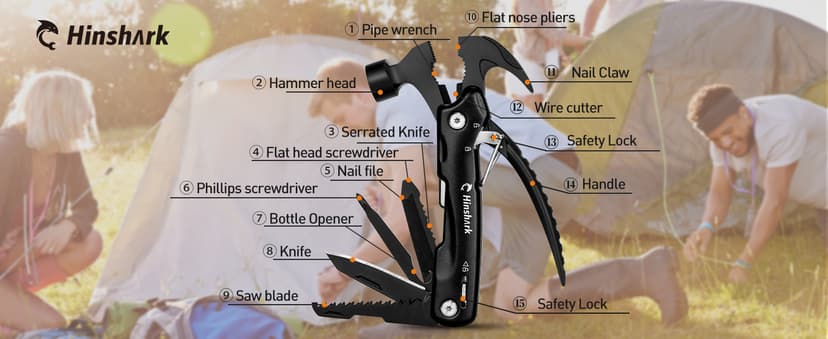 Stocking Stuffers Gifts for Men 12 in 1 Hammer Multitool, Mens Gifts for Christmas, Anniversary Birthday Gifts for Men Dad Husband Him Grandpa, White Elephant Gifts for Adults, Cool Gadgets Tools