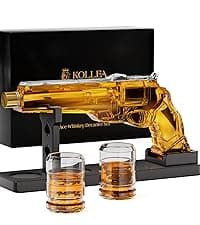 Gifts for Men Dad Christmas, Kollea Globe Whiskey Decanter Set with Space Rocket Inside, 7 Colors Led Liquor Decanter, Cool Gifts for Husband Brother Whiskey Lover, for Birthday Anniversary Home Bar