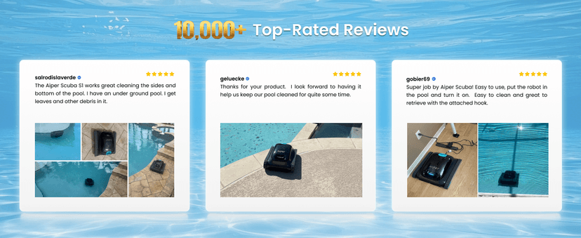 (2025 Upgrade) Aiper Scuba S1 Robotic Pool Cleaner, Wall & Waterline Cleaning, Double Filtration, Extended 180-Min Battery Life, Smart Navigation, App Support, OTA Upgrade