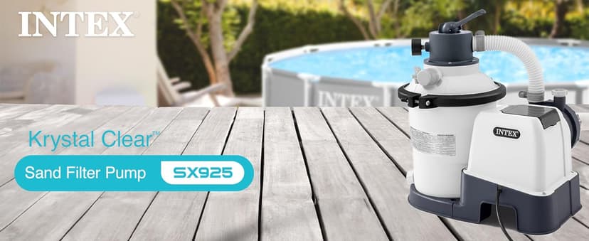 INTEX SX925 Krystal Clear Sand Filter Pool Pump for Above Ground Pools: 925 GPH Pump Flow Rate – Improved Circulation and Filtration – Easy Installation – Improved Water Clarity – Easy-to-Clean