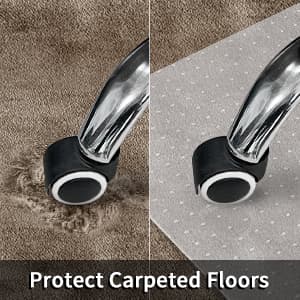 Office Chair Mat for Carpeted Floors, Desk Mats 48"X30" for Rolling Desk on Low Pile Carpets, Small Computer Gaming Plastic Floor Mats for Office Chair on Carpet, Easy Glide Without Curling