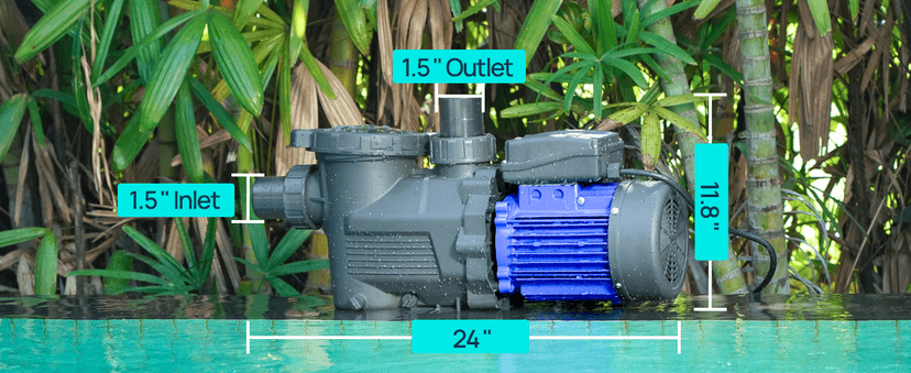 Aquastrong In/Above Ground Pool Pump High Flow Self Primming Swimming Pool Pump,Glossy Black