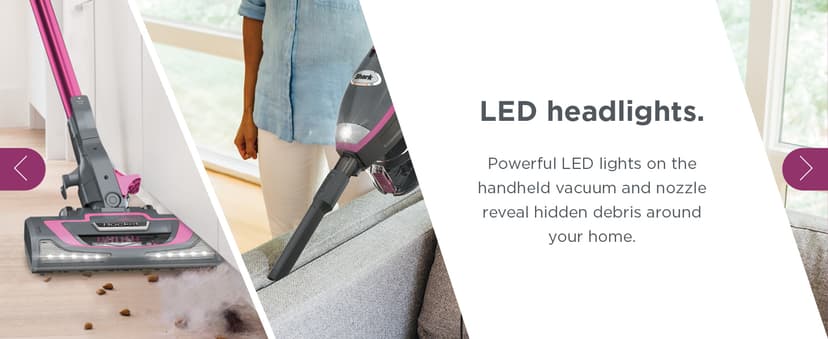 Shark HV371 Rocket Pro DLX Corded Stick, Removable Hand Vacuum, Advanced Swivel Steering, XL Cup, Crevice Tool, Upholstery Tool & Anti-Allergen Dust Brush, Fuchsia, Capacity