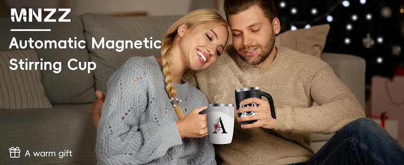 Initial Magnetic Stirring Coffee Mug Stainless Insulated Travel Cup Women Xmas Birthday Ideas Gift New Step Bonus Mom Daughter Son Law Unique Who Have Good Special Busy Useful Adult Custom Present,S