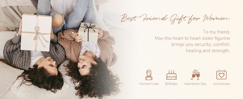 Best Friend Figurines - Friendship Bestie Gifts for Women - Christmas Birthday Gifts for Sisters from Sister