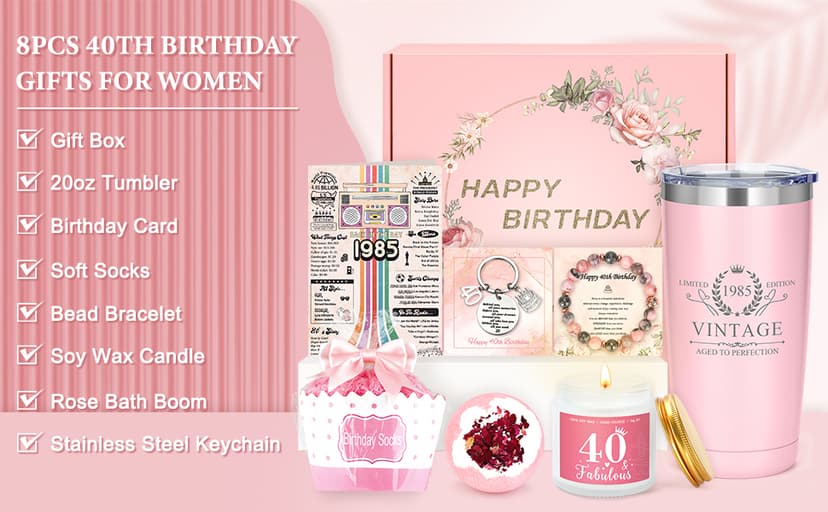 40th Birthday Gifts Women 40 Year Old Birthday Gifts for Women 40th Female Birthday Gift Ideas 40 Year Old Gifts for Woman 40 and Fabulous Gifts for Woman Sister Wife