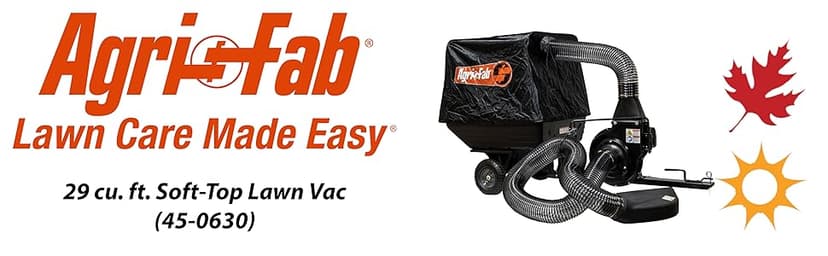 Agri-Fab 45-0630 Large Capacity 29 CU FT Soft Top Mow-N-Vac, Tow Behind Lawn Vacuum, Leaf Vacuum, Gas Powered, Easy Single Lever Dumping