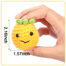 Shappy 10 Sets Inspirational Positive Fruit Toy Gift Cute Funny Wool Knitted Fruit Mini Employee Appreciation Gift Motivational Pun Card Organza Bag Classroom Team Vacation Party Favor for Student