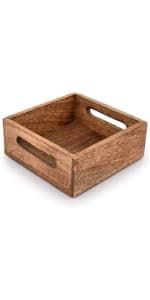 Samhita Acacia Wood Wooden Yarn Bowl for Crocheting & Knitting Hand Made by Indian Artisans Birthday Gifts for Mom & Knitting Lovers (6" x 6" x 3")