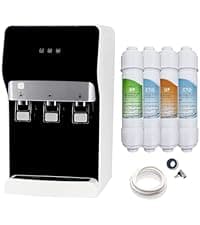 IKT Hot and Cold Water Cooler Built in Ice Maker Bottom Loading 5 Gallon, Bullet Ice 22lbs Per Day, LED Display, for Home or Office Black