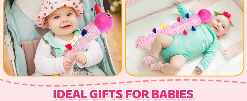 KMUYSL Baby Toys 0-6 6-12 Months, Sensory Music Animal Stuffed Toy for 0 1 2 3 4 5 6+ Months, Plush Toy with Crinkle and Rattles for Infant Newborn, Tummy Time Toys Gifts for 0-3-6-12 Month