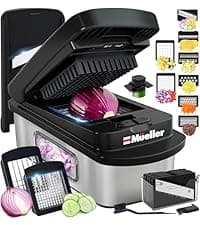 Mueller Pro-Series 10-in-1, 8 Blade Vegetable Chopper, Mandoline Slicer, Food Chopper with Container, Fruit Slicer, Kitchen Gadgets & Accessories, Home Essentials