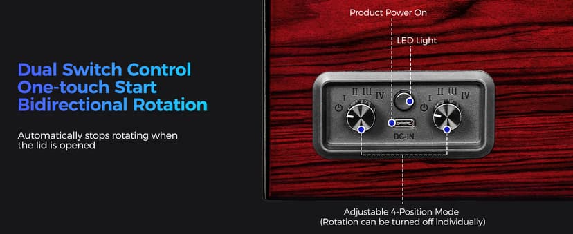 ANWBROAD ANWBROAD Watch Winders For Automatic Watches, Automatic Watch Winder Box With Led Light, Watch Turner For Automatic, 4 Watch Rotator And Super Quiet Motor And 4 Rotation Mode, UJWW011Y