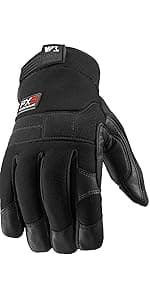 Wells Lamont FX3 Insulated Synthetic Leather Winter Work Gloves for Men – Warm 3M Thinsulate, Fleece-Lined, Touchscreen – Water-Resistant, Reinforced Palm, Adjustable Wrist – Green, Large (7794L)
