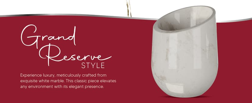 Homeries Marble Wine Chiller Bucket - Wine & Champagne Cooler for Parties, Dinner – Keep Wine & Beverages Cold, Wine Chillers for Bottles – Holds Any 750ml Bottle - Ideal Gift for Wine Enthusiasts