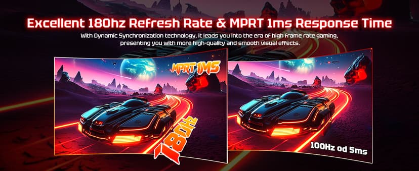 SANSUI 27 Inch WQHD 2560X1440 Curved Gaming Monitor, 180Hz MPRT 1ms Computer Monitor,HDMI2.0 * 2, DP1.2 * 2, Freesync, Curved 1500R, 5000:1 Contrast Ratio, 120% sRGB,HDR(ES-G27C1Q DP Cable Included)