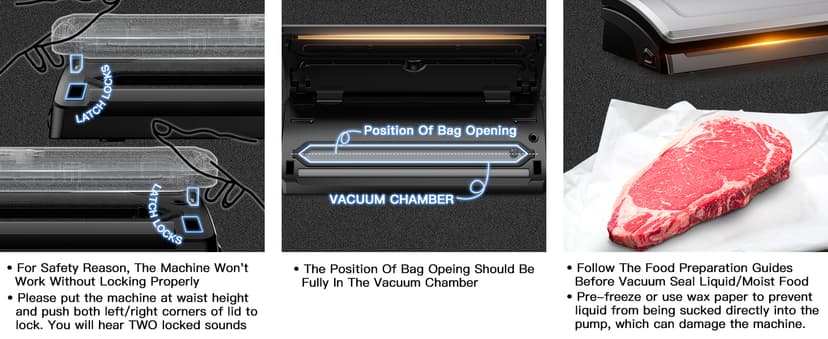 POTANE Precision Vacuum Sealer Machine, Powerful Pro Vacuum Food Sealer, 8-in-1 Easy Presets, 4 Food Modes, Dry&Moist&Soft&Delicate with Starter Kit, Compact Design(Silver)