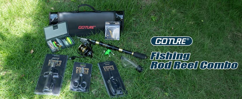 Goture Fishing Rod and Reel Combos,1.8M-2.7M Telescopic Fishing Pole Spinning Reel Line Lures Set with Carrier Bag,Telescopic Rod Kit for Starter Travel Saltwater Freshwater Gear Gift