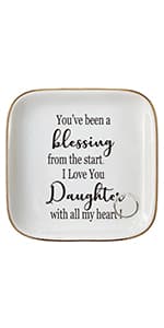 Scwhousi Ring Dish Jewelry Tray for Friend Mom Sister Maid of Honor,Birthday Mother's Day Christmas Gifts