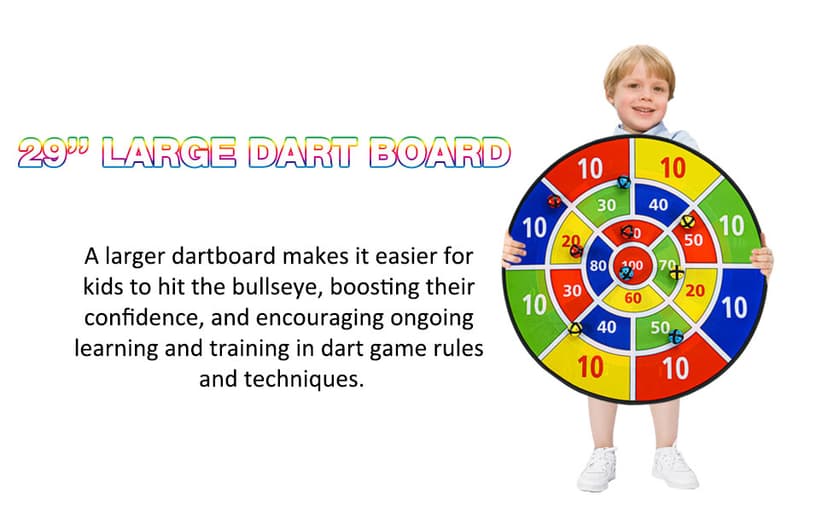 Dart Board Games for Kids Ages 3-12, Sticky Dart Board with 12 Balls & 12 Darts, Indoor Outdoor Toys for Boys, Party Birthday Gifts