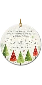 Neighbor Christmas Ornaments 2025 - Thank You Neighbor Gift, Friendship Gifts for Neighbors Friends, Bestie, BFFs - Wooden Friend Ornaments for Women, Men Hanging Christmas Decor