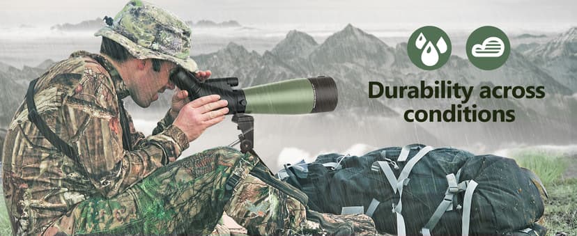 Gosky Flagship DiamondEdge 20-60x80 Spotting Scope with Tripod, Carrying Bag and Quick Phone Holder - BAK4 High Definition Waterproof Spotter Scope for Bird Watching Wildlife observing,Green