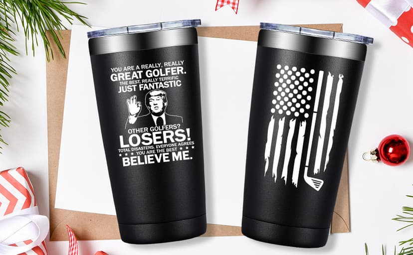 SpenMeta Golf Gifts for Men, Dad, Grandpa - Christmas Fathers Day Golf Gifts for Dad - Great Golfer Player Present - 20oz Golfer Tumbler Cup