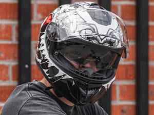 ILM Full Face Dual Visor Motorcycle Helmets with Rear Wing Pinlock Compatible Motorbike Street Bike Helmet DOT Men Women Model 861A (TheNight, L)