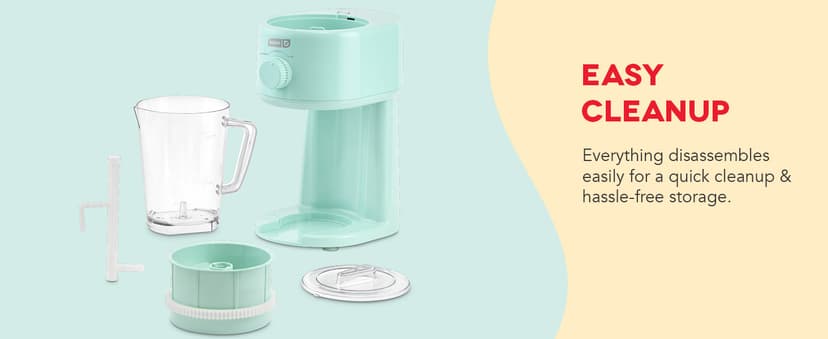 Dash Deluxe Shaved Ice & Slushy Maker - Easy-to-Use Slushy & Snow Cone Maker - Includes Serving Pitcher & Recipe Guide for Homemade Treats - Aqua